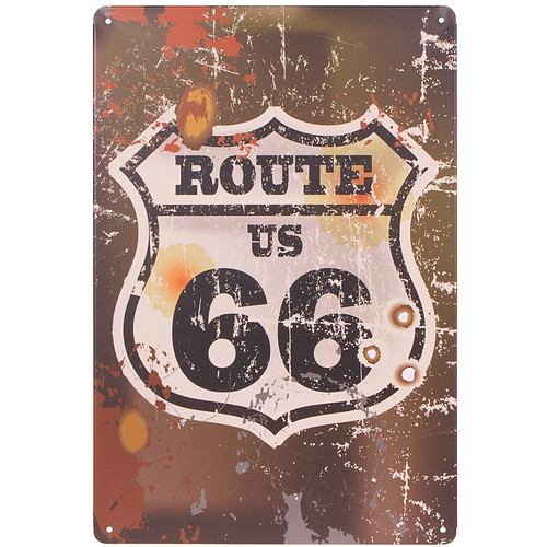 Metalen plaatje - Route 66