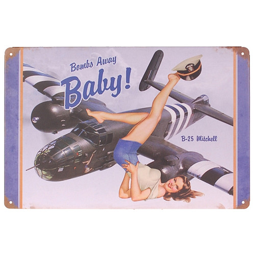 Metalen plaatje - Bombs Away Baby