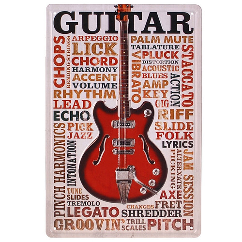 Metalen plaatje - Guitar