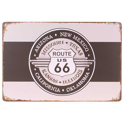 Metalen plaatje - Route 66
