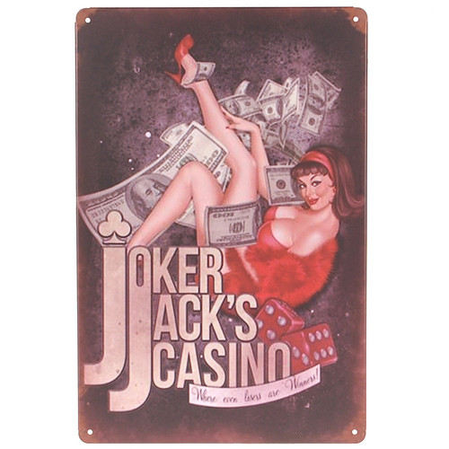 Metalen plaatje - Joker Jacks casino