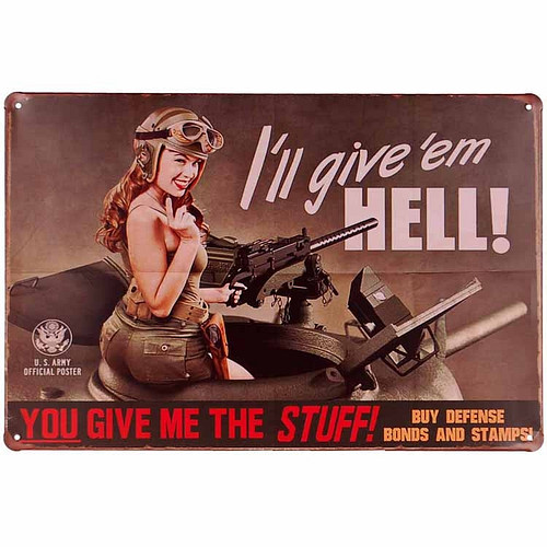 Metalen plaatje - I'll give 'em hell