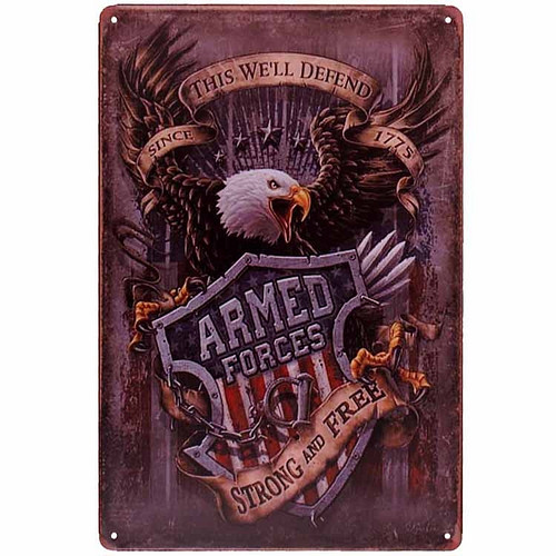 Metalen plaatje - Armed forces, Adelaar
