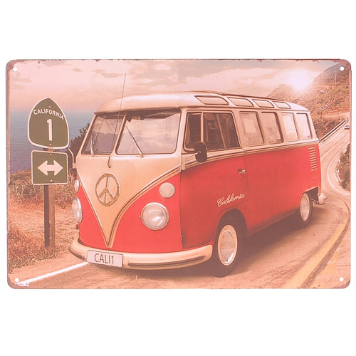 Metalen plaatje - Volkswagen busje