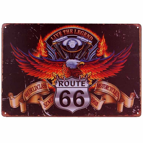  Metalen plaatje - Route 66 Adelaar