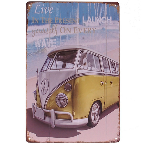 Metalen plaatje - Volkswagen busje - Live