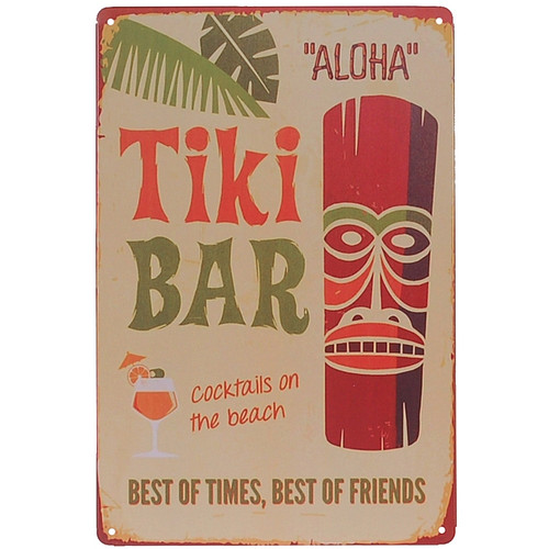 Metalen plaatje - Tiki Bar