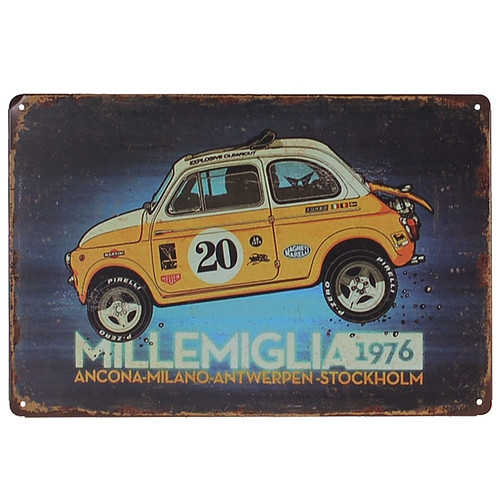Metalen plaatje - Fiat 500 Millemiglia
