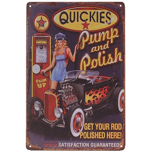 Metalen plaatje - Quickies Pump and Polish