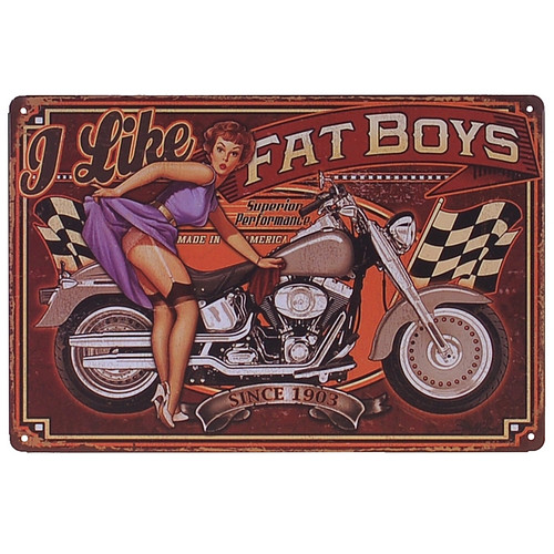 Metalen plaatje - Motor Fat Boys