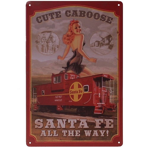 Metalen plaatje - Sante Fe All the Way - Train