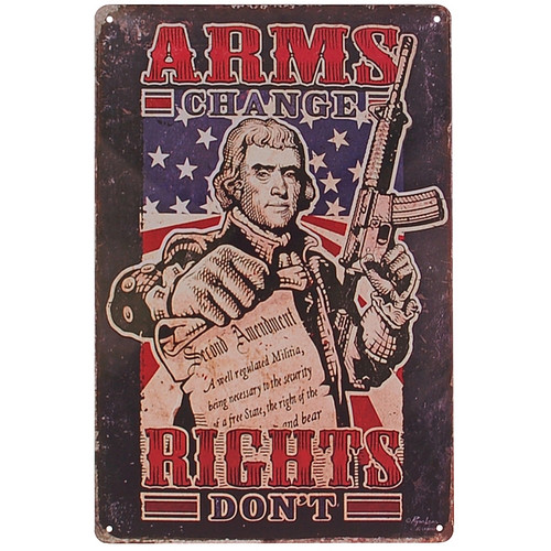 Metalen plaatje - Arms Change Rights Don't