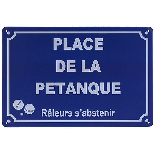 Metalen plaatje - Place de la Petanque