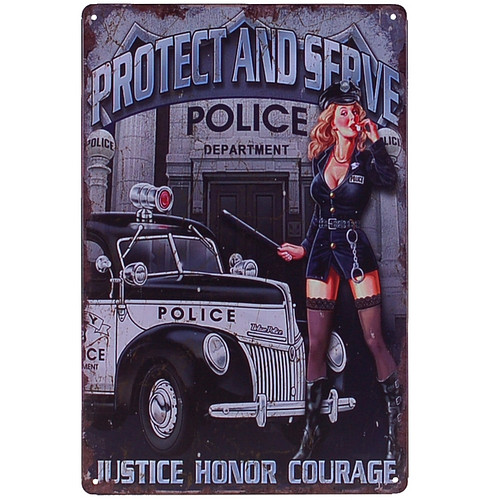 Metalen plaatje - Police Department