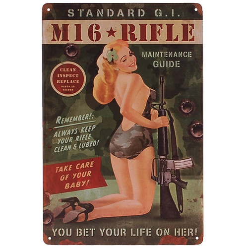 Metalen plaatje - M16 Rifle