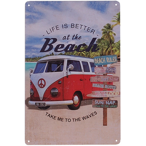 Metalen plaatje - Volkswagen busje Live is Better