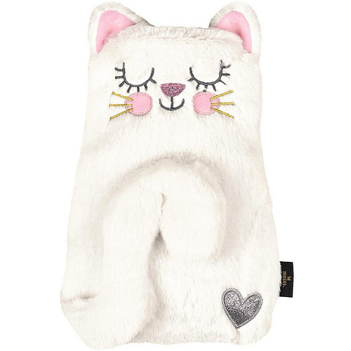 Kruikzak Ed The Cat Kitty - Wit Pluche - Natuurlijk Rubber - 36x19cm