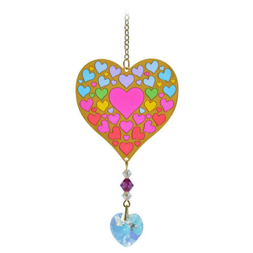 Suncatcher/Zonvanger/Zonnevanger - Hart Regenboog - Crystal Dreams - Handgemaakt - 20mm Kristal - L20cm