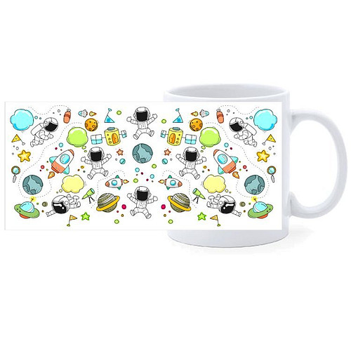 Beker - Ruimte Astronaut - Planeten - Raketten getekend