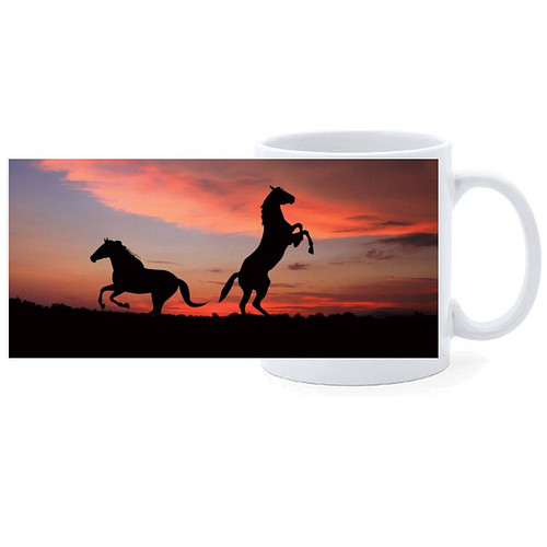 Beker - Horses Sunset - Steigerend Paard