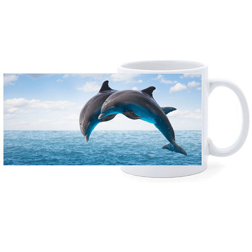 Beker - 2 Dolfijnen in Sprong