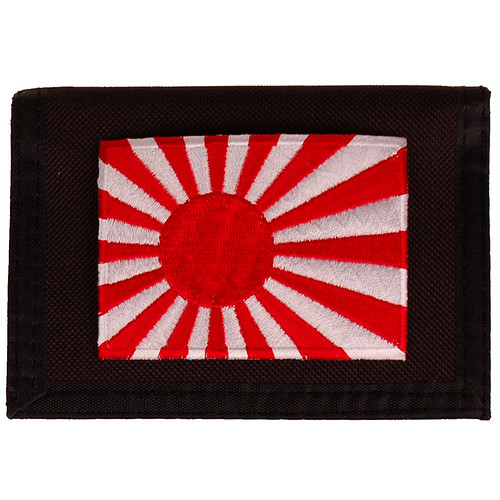 Portemonnee zwart 14x10cm - Krijgsvlag Japan Rijzende Zon - 8x6cm 