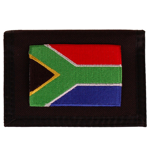 Portemonnee zwart 14x10cm - Vlag Zuid-Afrika - 8x6cm 