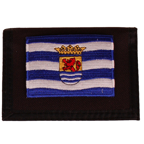 Portemonnee zwart 14x10cm - Vlag Zeeland - 8x6cm 