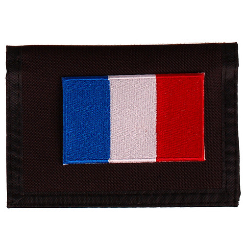 Portemonnee zwart 14x10cm - Vlag Frankrijk - 8x6cm 