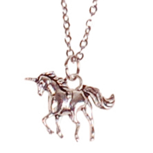 Ketting RVS Zilverkleurig 55cm - Hangertje Eenhoorn Zilverkleurig 1,5cm