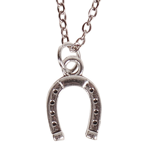 Ketting Zilverkleurig 55cm - Hangertje Hoefijzer zilverkleurig 1cm