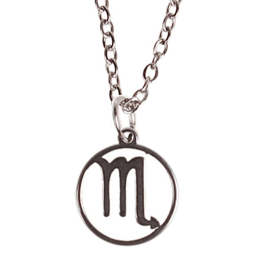 Kinderketting Zilverkleurig 45cm - Hangertje Sterrenbeeld RVS -  Schorpioen