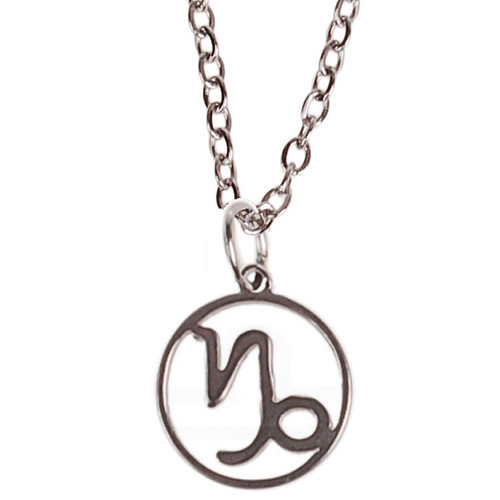 Kinderketting Zilverkleurig 45cm - Hangertje Sterrenbeeld RVS -  Steenbok