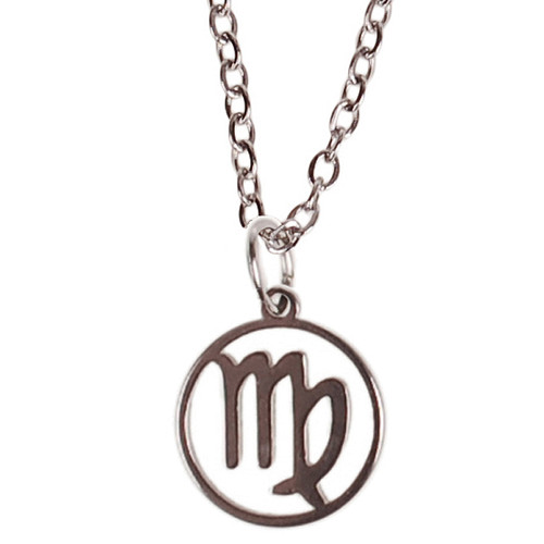 Ketting Zilverkleurig 55cm - Hangertje Sterrenbeeld RVS -  Maagd