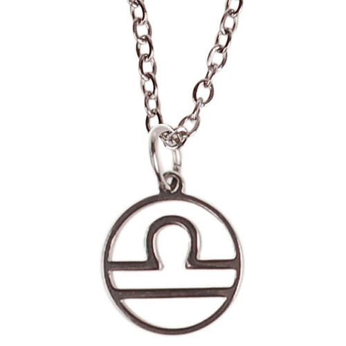 Ketting Zilverkleurig 55cm - Hangertje Sterrenbeeld RVS -  Weegschaal