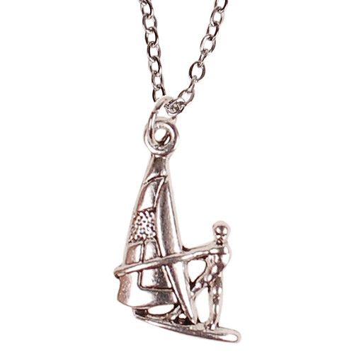 Ketting Zilverkleurig 55cm - Hangertje Zeilboot zilverkleurig