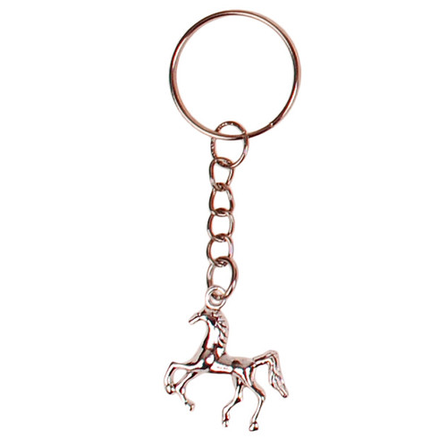 Sleutelhanger - Zilverkleurige Sleutelring - Hangertje Paardje Zilverkleurig 2,5cm  