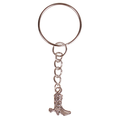 Sleutelhanger - Zilverkleurige Sleutelring - Hangertje Cowboylaars zilverkleurig 1,3cm