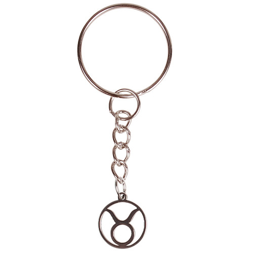 Sleutelhanger/Tashangertje - Zilverkleurige Sleutelring - hanger sterrenbeeld Stier