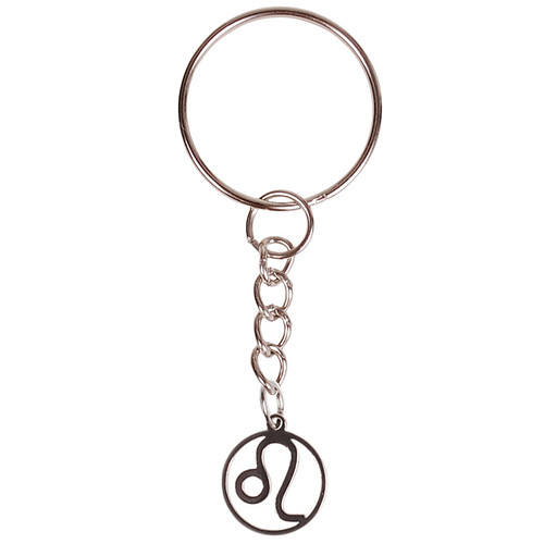 Sleutelhanger/Tashangertje - Zilverkleurige Sleutelring - hanger sterrenbeeld Leeuw