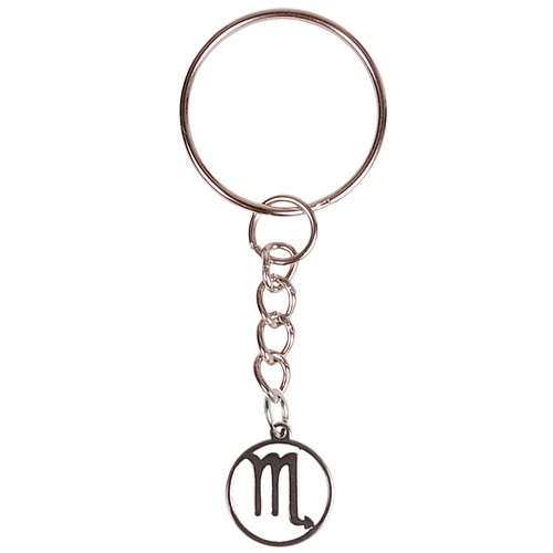 Sleutelhanger/Tashangertje - Zilverkleurige Sleutelring - hanger sterrenbeeld Schorpioen