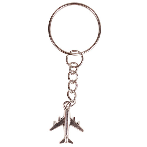Sleutelhanger/Tashangertje - Zilverkleurige Sleutelring - hanger vliegtuig