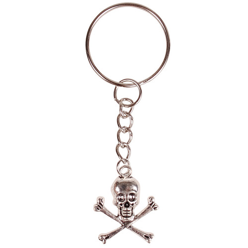 Sleutelhanger/Tashangertje - Zilverkleurige Sleutelring - hanger schedel