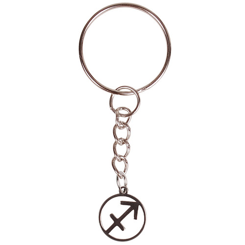 Sleutelhanger/Tashangertje - Zilverkleurige Sleutelring - hanger sterrenbeeld Boogschutter