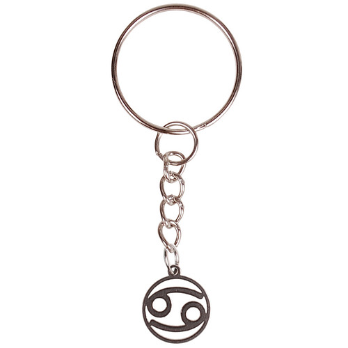 Sleutelhanger/Tashangertje - Zilverkleurige Sleutelring - hanger sterrenbeeld Kreeft