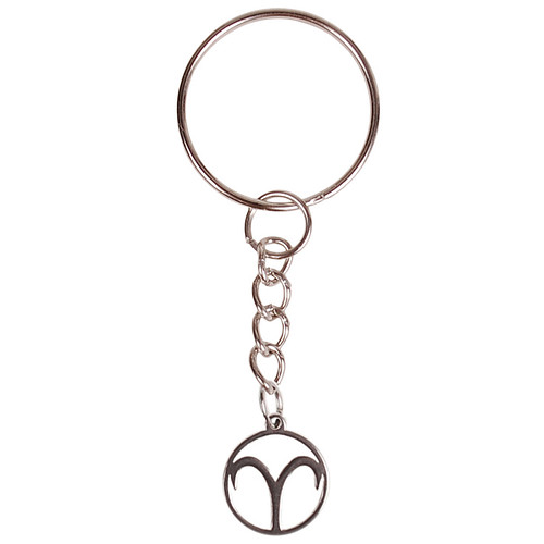 Sleutelhanger/Tashangertje - Zilverkleurige Sleutelring - hanger sterrenbeeld Ram