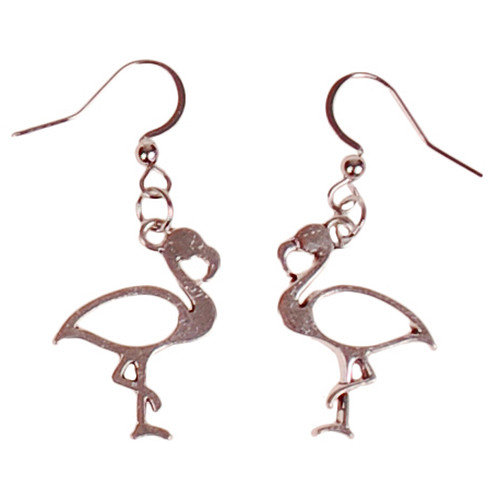Oorbellen Zilverkleurig - Hangertjes Flamingo Zilverkleurig 2,5cm