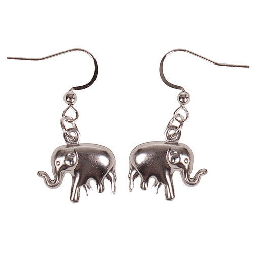 Oorbellen Zilverkleurig - Hangertje Olifant zilverkleurig 1,5cm