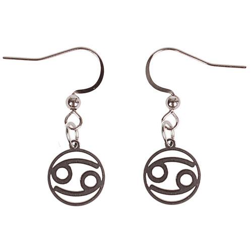 Oorbellen Zilverkleurig - hanger sterrenbeeld Kreeft