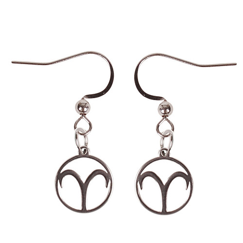 Oorbellen Zilverkleurig - hanger sterrenbeeld Ram